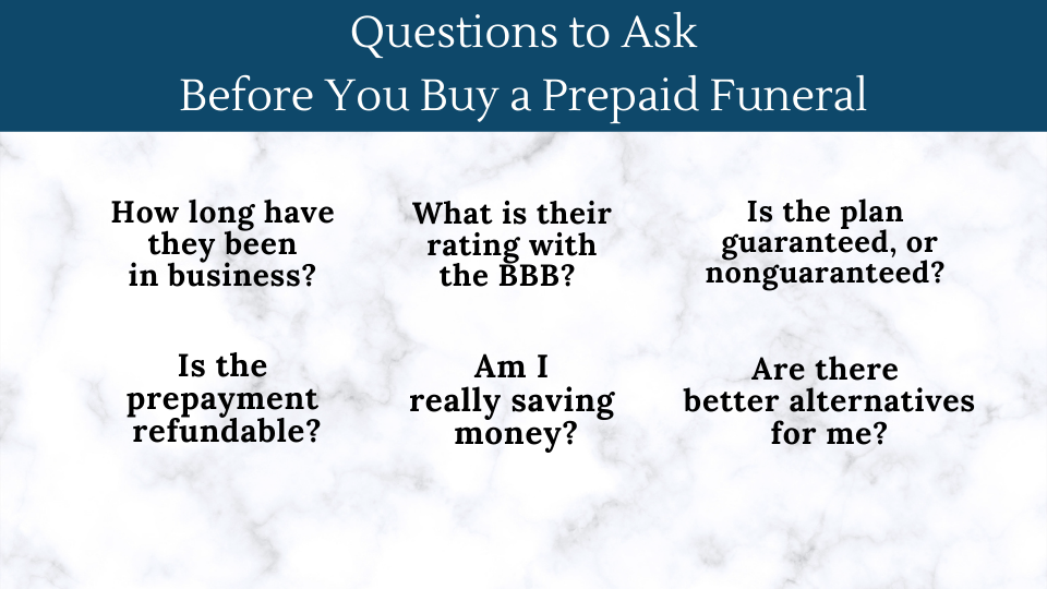 questions to ask about preneed funeral