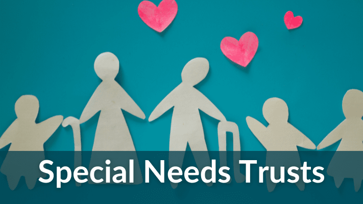 Cut out paper figures of people holding hands with text 'What to Know About Special Needs Trusts', article by Beacon capital management.